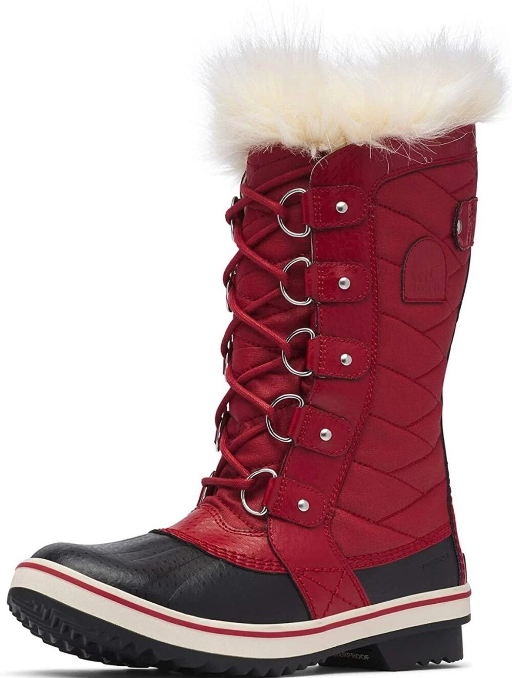 SOREL Joan of Arctic Red Quilted Waterproof Winter Boots Women's 7.5